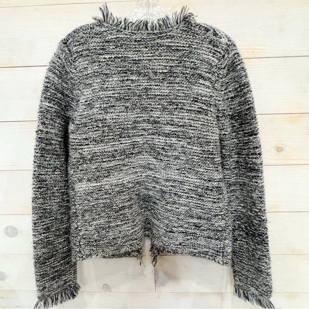 Anthropologie Maude Vivante fringe knit metallic thread cardigan sweater ❤️ - Picture 6 of 9
